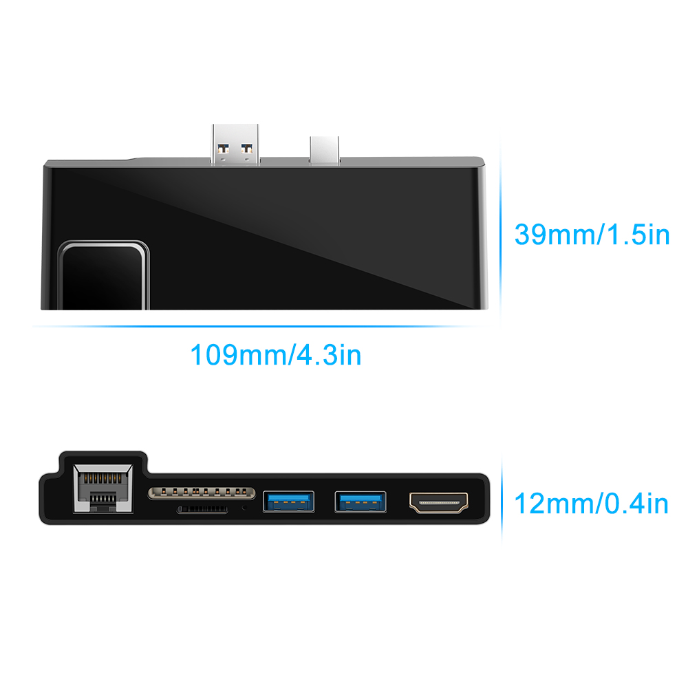 All in One Usb Hub with HDMl 4K with TF/SD Card Reader USB3.1 HUB Adapter Combo for Surface Pro5 Pro6