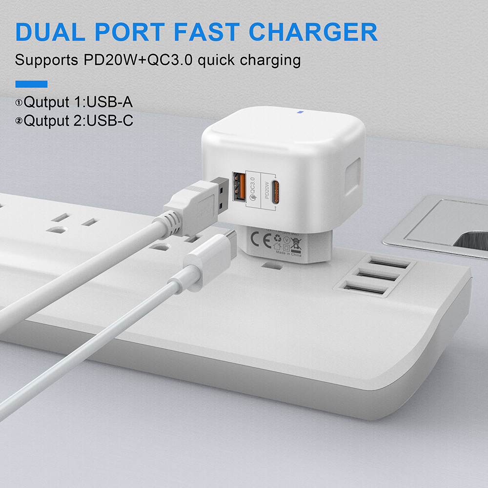 Fast Charger Adapter usb Mini USB C PD QC Wall Charger for Mobile Phone iPad Tablet iphone14/13/12/11