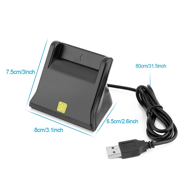 USB 2.0 ATM Smart Card Reader with sim card slot