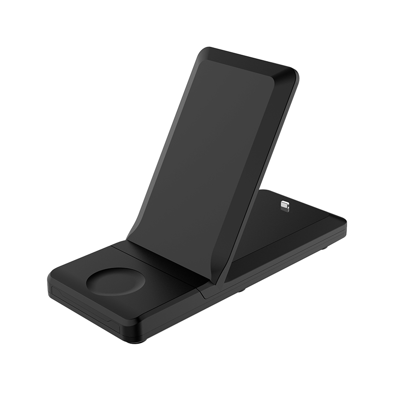 3 in 1 Type C Universal Mobile Phone Charging Folding Desktop Adjustable Stand Base 15w Wireless Charger Station