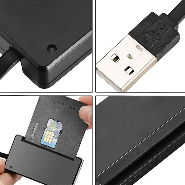 USB Smart EMV ATM Credit Chip Card Reader with usb cable