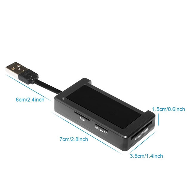 USB EMV Chip Smart ID Card Reader with SIM card slots