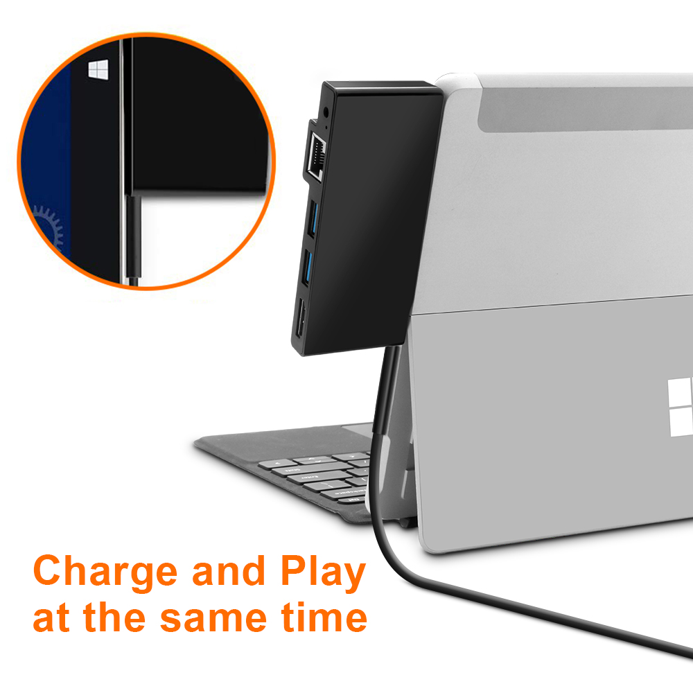 Allkei 5-in-1 Hub for Microsoft Surface GO Best 5 In 1 USB C Hub Adapter USB Hub 3.0 Port Hub for Surface Go 