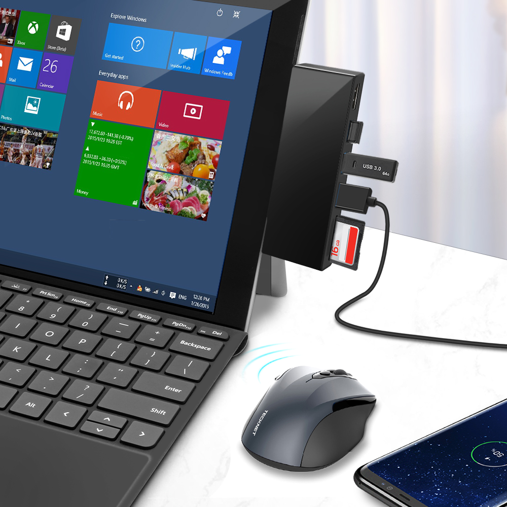 PC/タブレット ノートPC Allkei Multi-Port Hub Docking Station For Microsoft Surface Pro 5 
